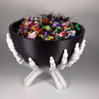 Bol à bonbons mains de squelette, coupelle amovible