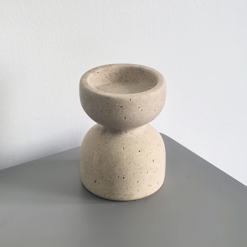 Bougeoir en travertin naturel, petit ou grand modèle