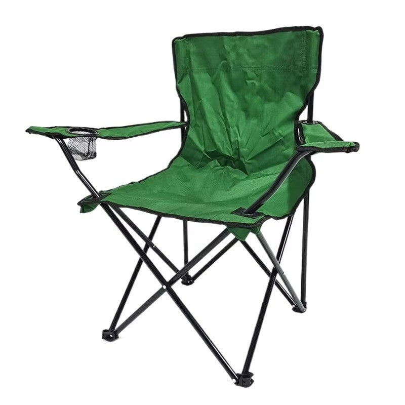 Chaise de camping pliante avec accoudoirs et porte-gobelet