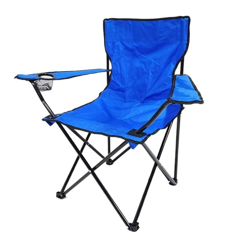 Chaise de camping pliante avec accoudoirs et porte-gobelet