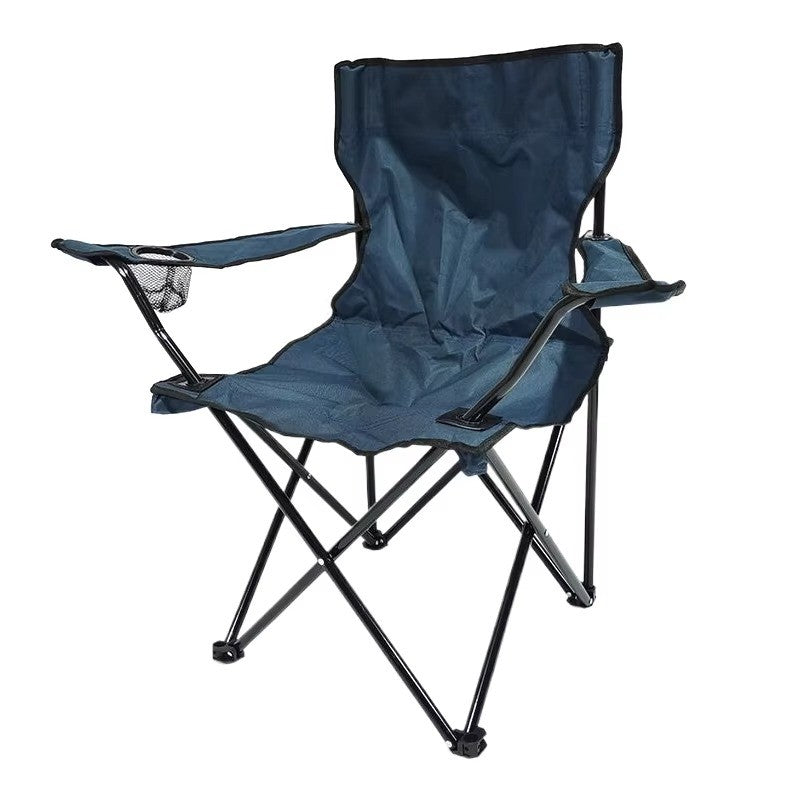 Chaise de camping pliante avec accoudoirs et porte-gobelet