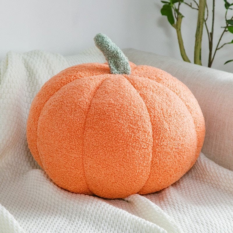 Coussin citrouille en peluche douce, 7 coloris
