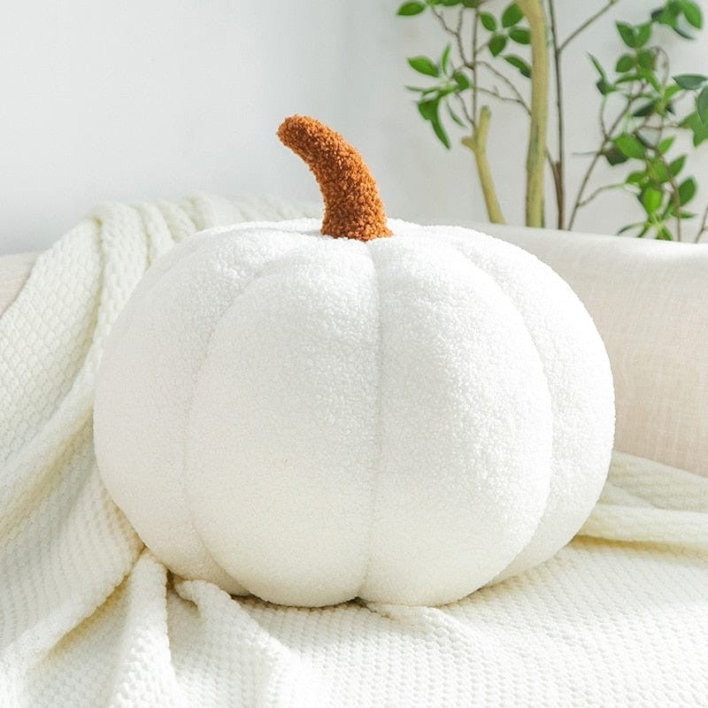 Coussin citrouille en peluche douce, 7 coloris