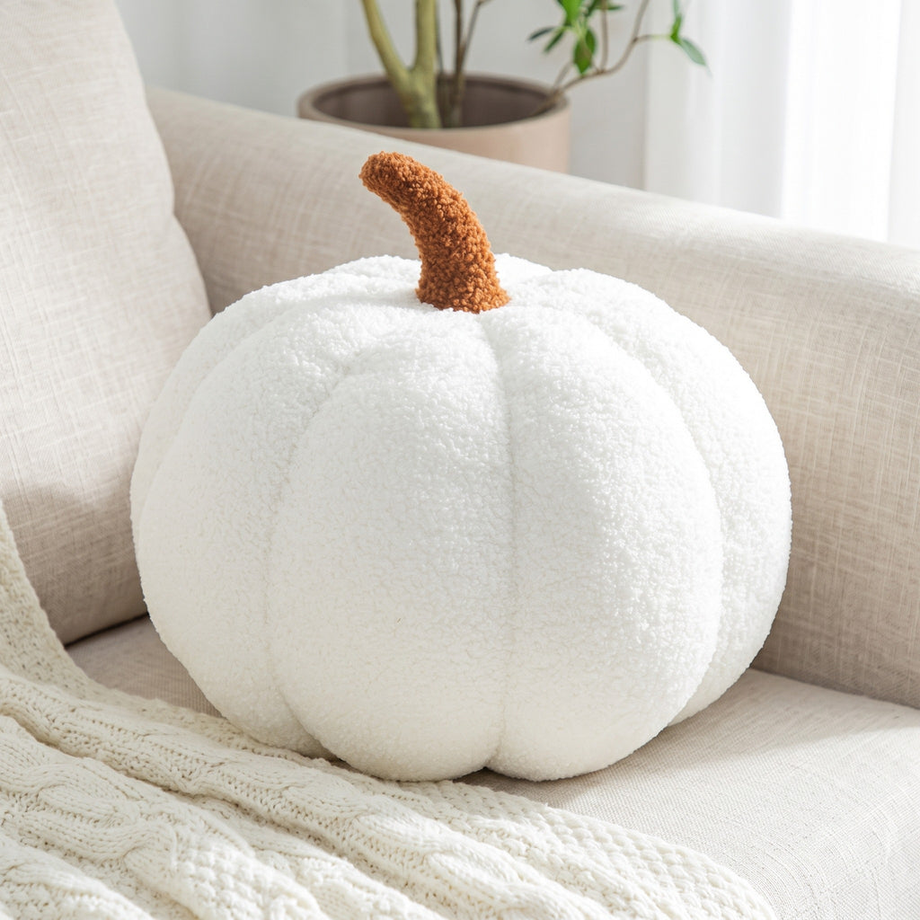 Coussin citrouille en peluche douce, 7 coloris