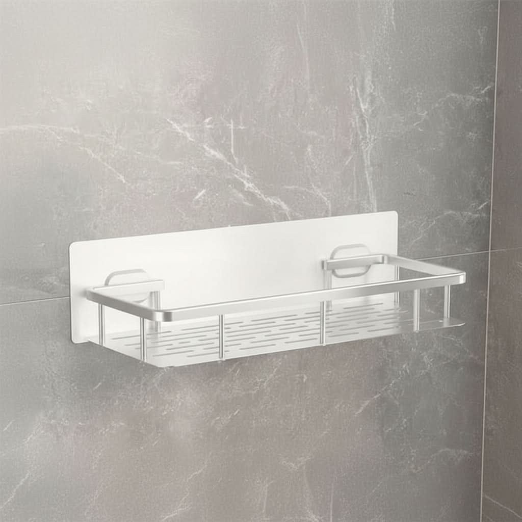 Étagère de douche adhésive sans perçage, noire ou argentée