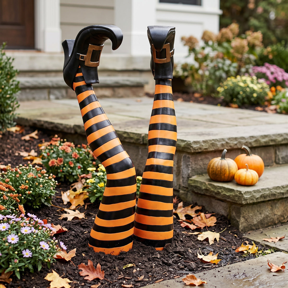 Jambes de sorcière à planter, lot de 2, décoration d’Halloween