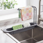 Organiseur d’évier extensible avec porte-torchon