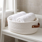 Panier de rangement ovale en corde de coton tressée