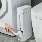 Poubelle de salle de bain étroite avec brosse WC intégrée