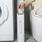 Poubelle de salle de bain étroite avec brosse WC intégrée