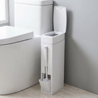 Poubelle de salle de bain étroite avec brosse WC intégrée