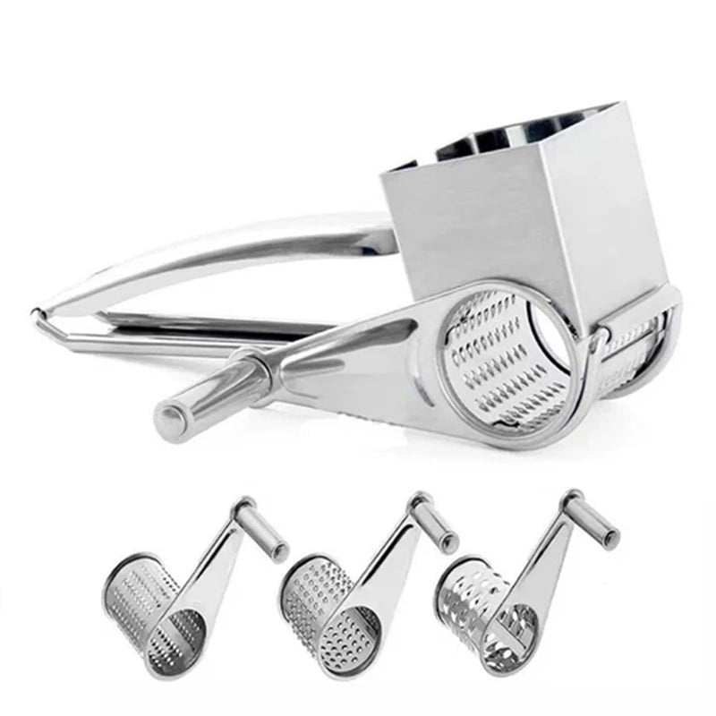 Râpe rotative à fromage en inox, tambours interchangeables