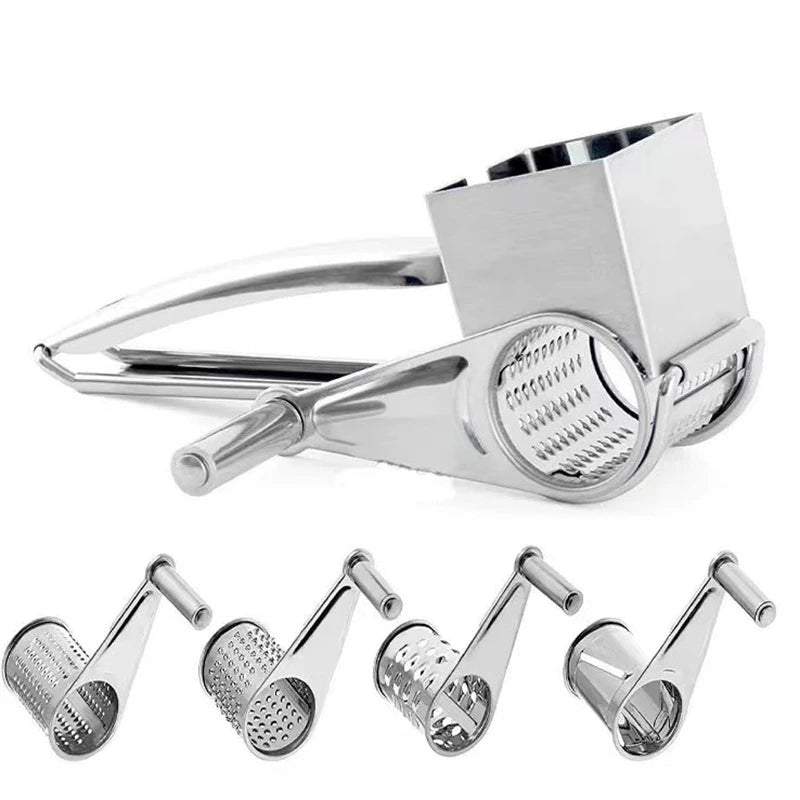 Râpe rotative à fromage en inox, tambours interchangeables