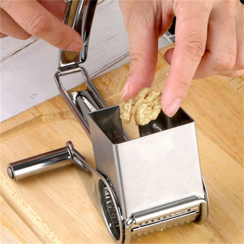 Râpe rotative à fromage en inox, tambours interchangeables