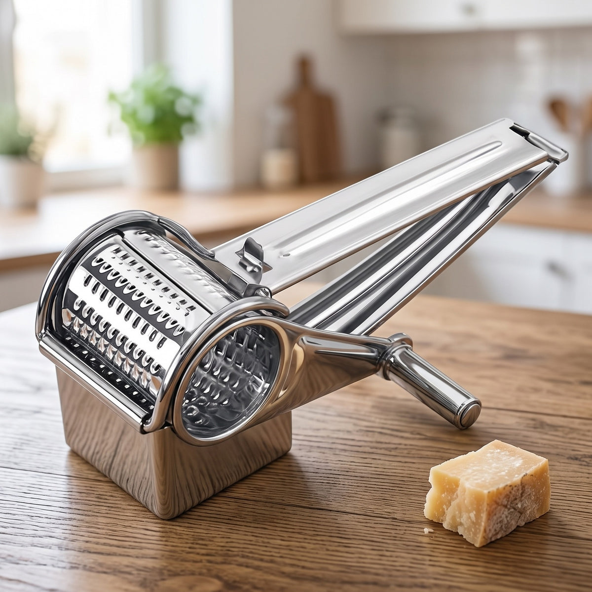 Râpe rotative à fromage en inox, tambours interchangeables