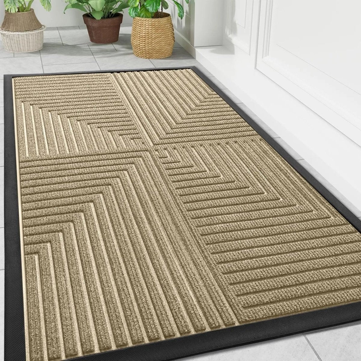 Tapis d’entrée antidérapant qui retient la saleté, 2 tailles