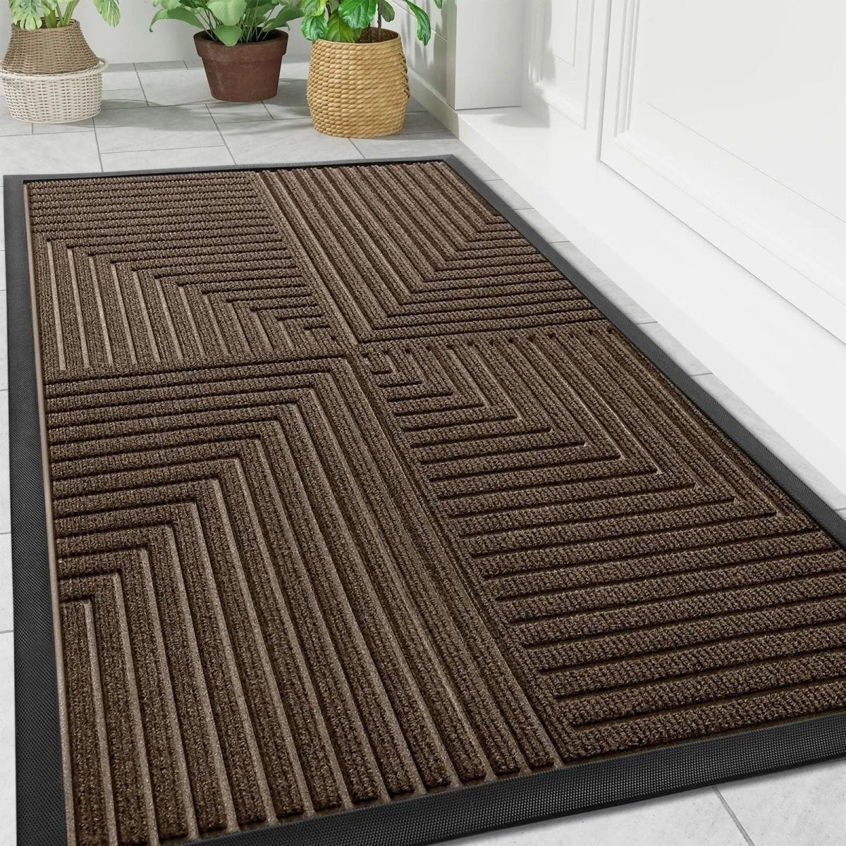 Tapis d’entrée antidérapant qui retient la saleté, 2 tailles