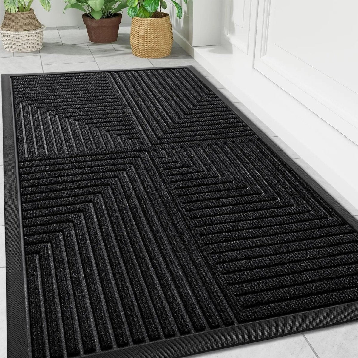 Tapis d’entrée antidérapant qui retient la saleté, 2 tailles