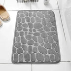 Tapis de bain en mousse à mémoire de forme, motif galets