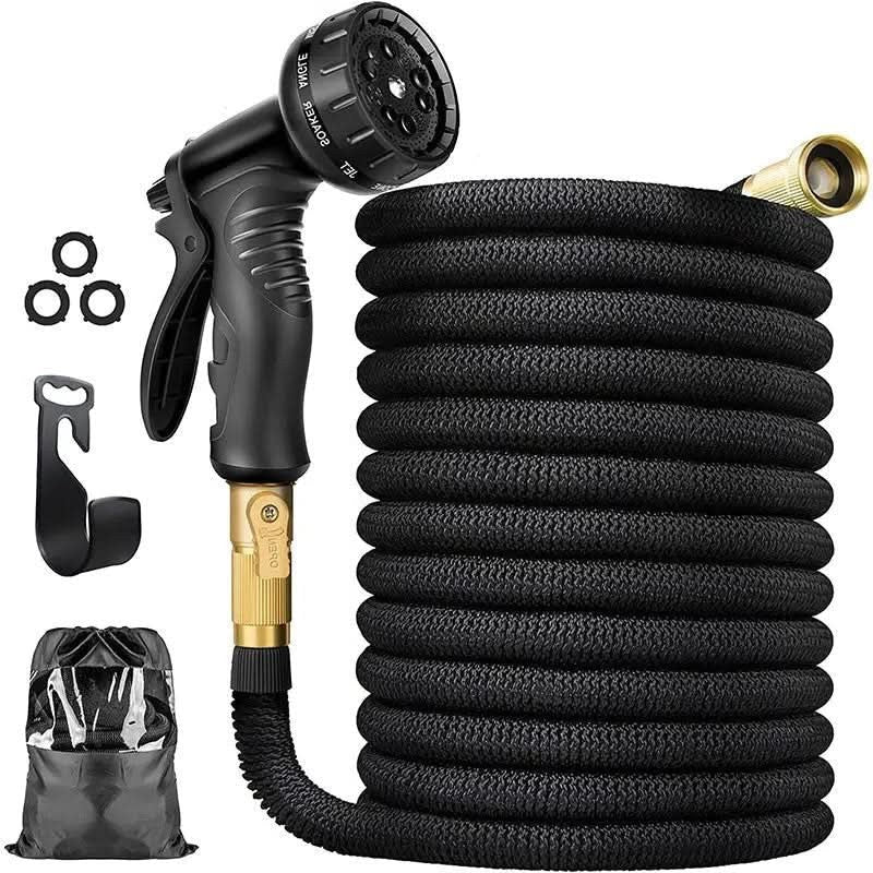 Tuyau d’arrosage extensible avec pistolet 8 jets, 15 ou 30 m